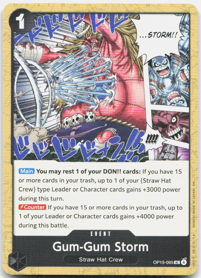 Gum-Gum Storm UC Adventure on Kami's Island OP15-095 NM