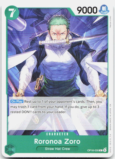 Roronoa Zoro (035) C The Time of Battle OP16-035 NM