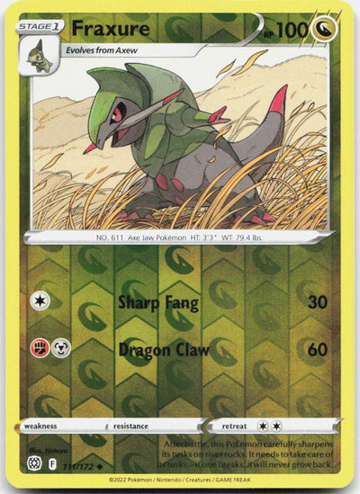 Fraxure Reverse Holo Uncommon SWSH09: Brilliant Stars 111/172 NM