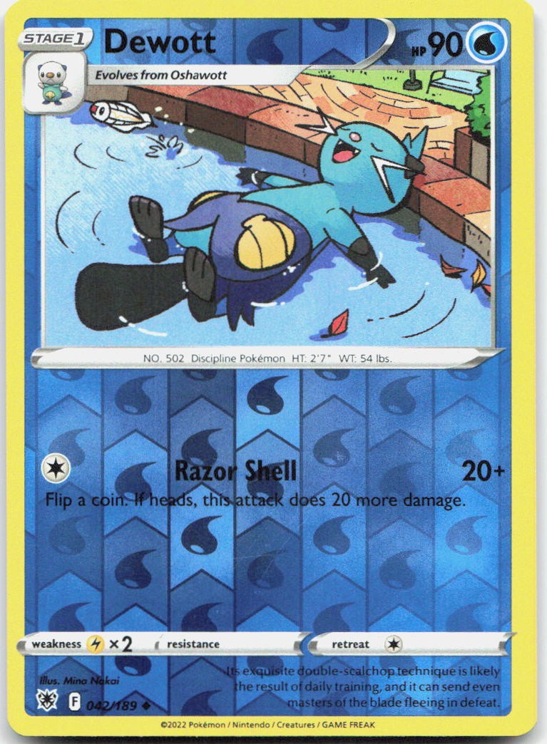 Dewott Reverse Holo Uncommon SWSH10: Astral Radiance 042/189 NM