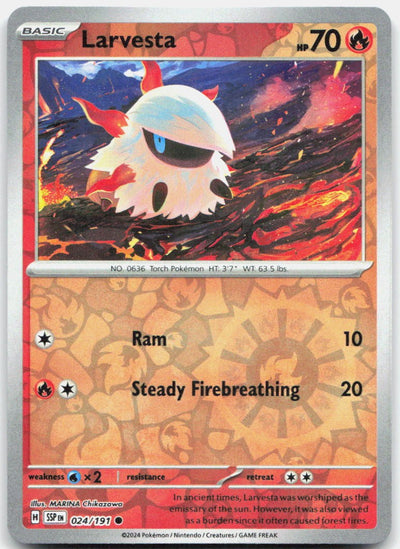 Larvesta - Reverse Holo Common SV08: Surging Sparks 024/191 NM
