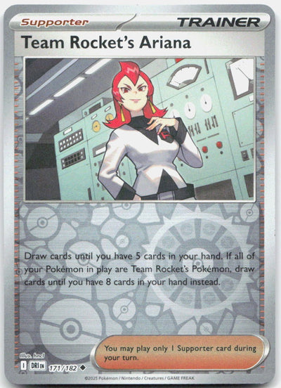 Team Rocket's Ariana 171/182 Uncommon Destined Rivals Pokemon Reverse Holo NM