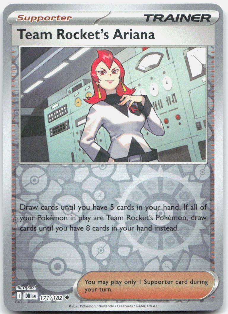 Team Rocket's Ariana 171/182 Uncommon Destined Rivals Pokemon Reverse Holo NM