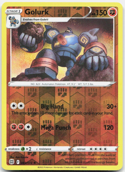 Golurk 083/172 Rare Brilliant Stars Pokemon Reverse Holo Near Mint