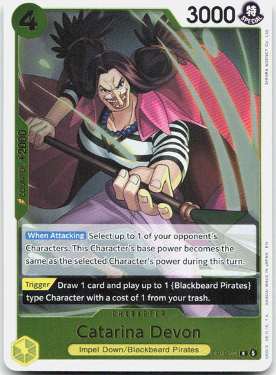 Catarina Devon OP16-104 Rare The Time of Battle One Piece Foil Near Mint