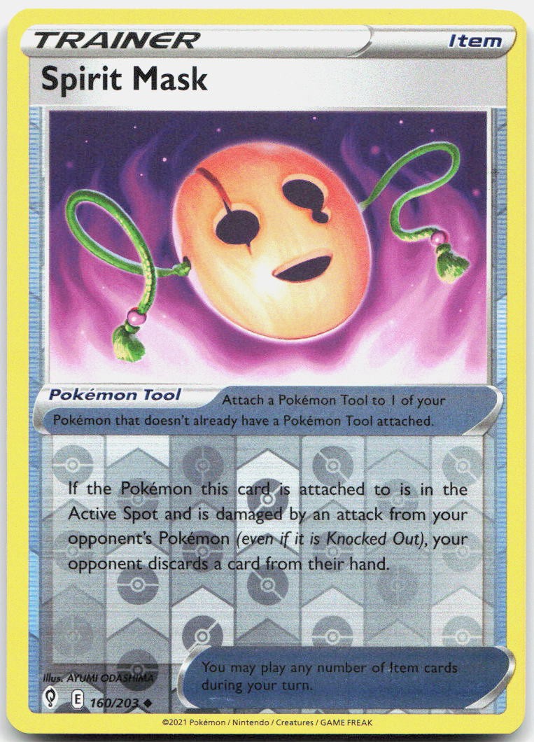 Spirit Mask Reverse Holo Uncommon SWSH07: Evolving Skies 160/203 NM