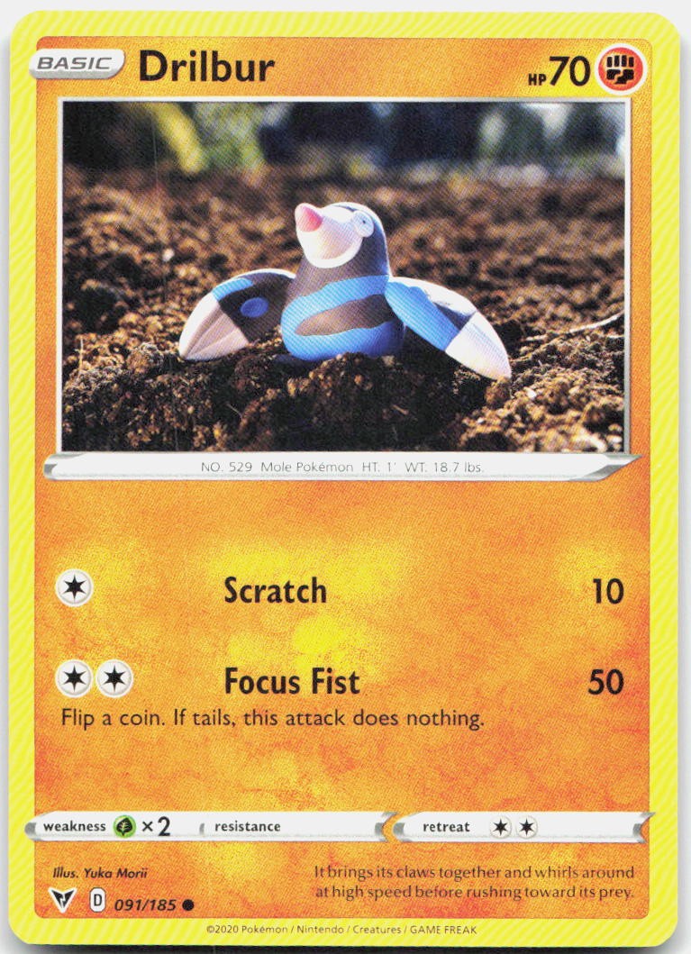 Drilbur 091/185 Common Vivid Voltage Pokemon Near Mint