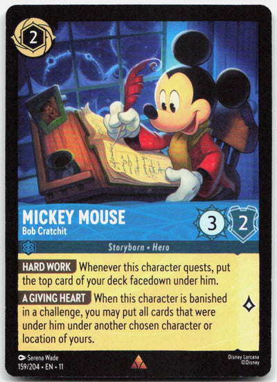 Mickey Mouse - Bob Cratchit Rare Winterspell 159/204 NM