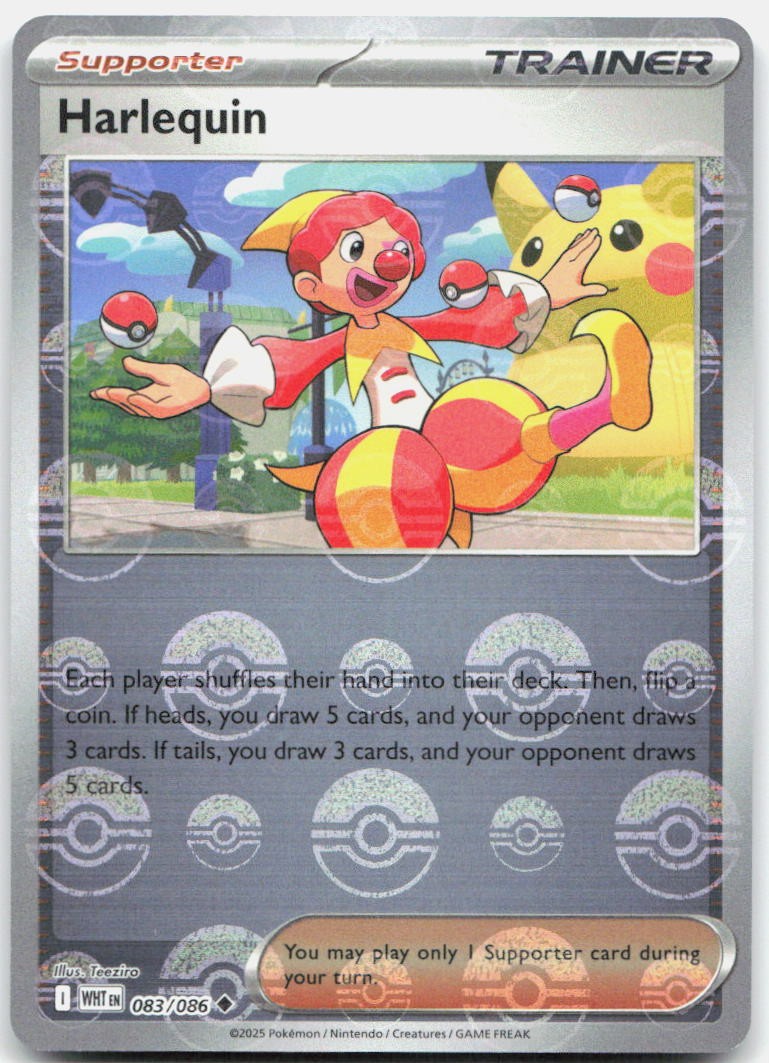 Harlequin (Poke Ball Pattern) 083/086 Holo Uncommon White Flare Pokemon NM