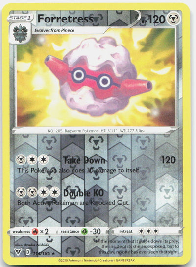 Forretress 114/185 Rare Vivid Voltage Pokemon Reverse Holo Near Mint