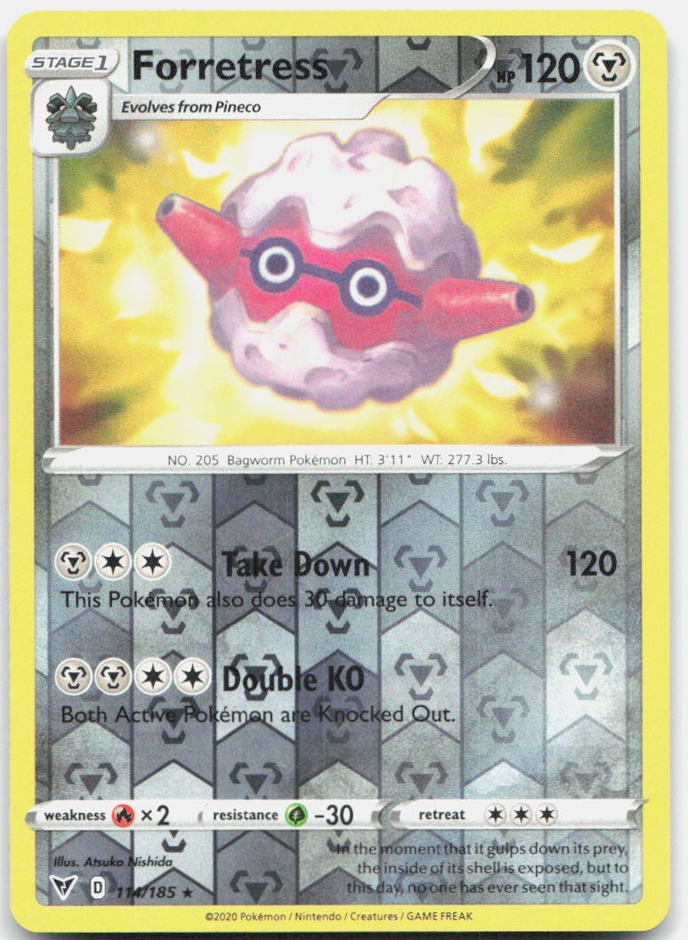 Forretress 114/185 Rare Vivid Voltage Pokemon Reverse Holo Near Mint