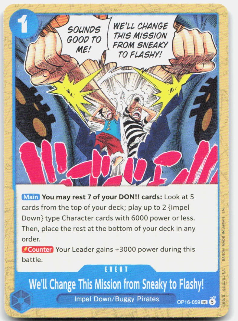 We'll Change This Mission from Sneaky to Flashy! UC The Time of Battle OP16-059