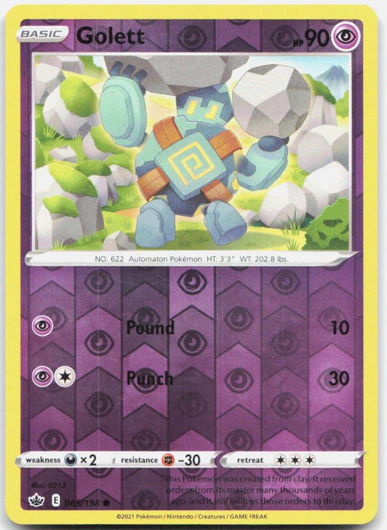 Golett 065/198 Common Chilling Reign Pokemon Reverse Holo Near Mint