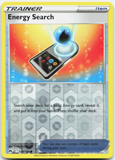 Energy Search Reverse Holo Common SWSH: Crown Zenith 128/159 NM