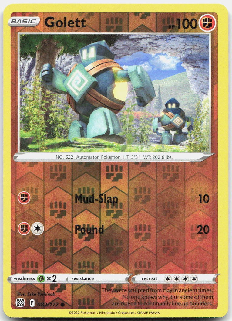 Golett Reverse Holo Common SWSH09: Brilliant Stars 082/172 NM