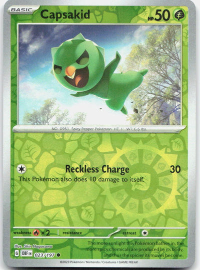 Capsakid Reverse Holo Common SV03: Obsidian Flames 023/197 NM