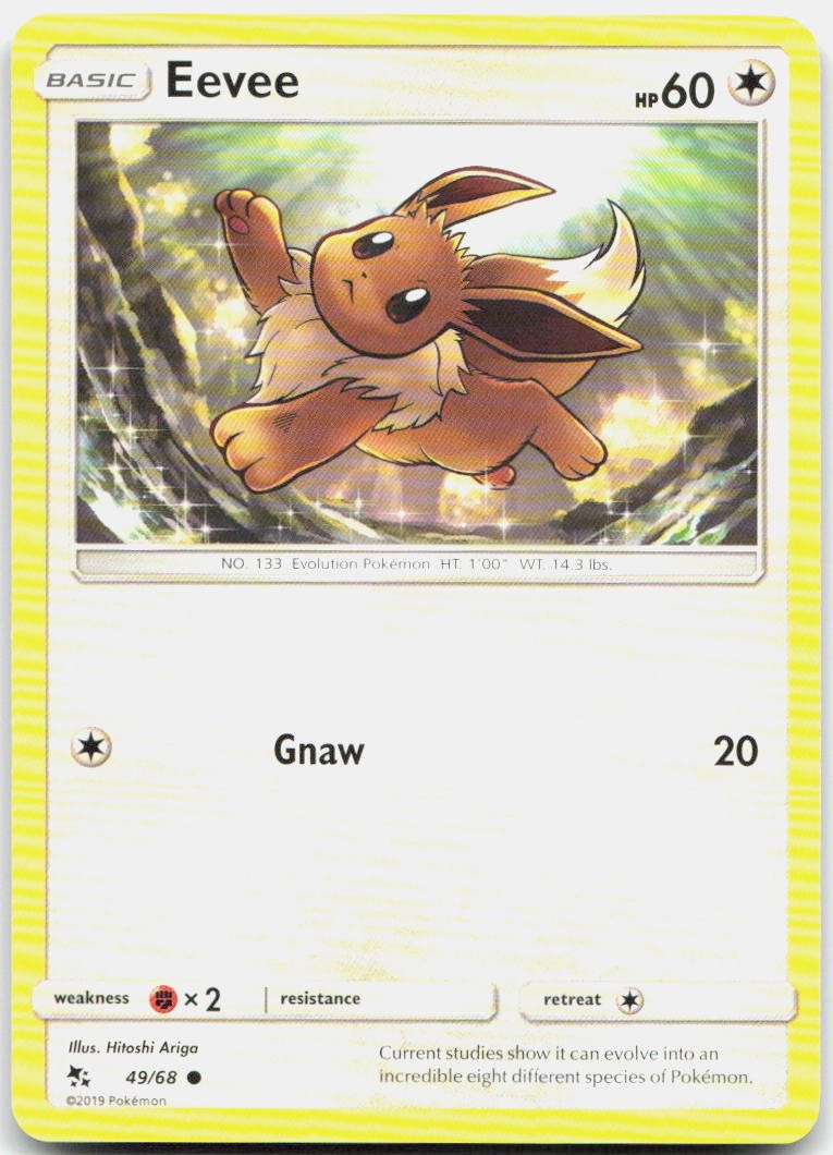 Eevee 49/68 Common Hidden Fates Pokemon Near Mint