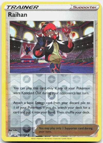 Raihan Reverse Holo Uncommon SWSH07: Evolving Skies 152/203 NM