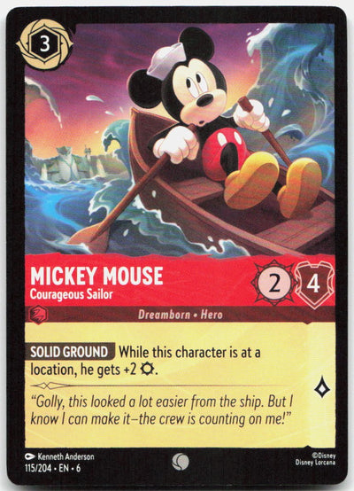 Mickey Mouse - Courageous Sailor Common Azurite Sea 115/204 NM