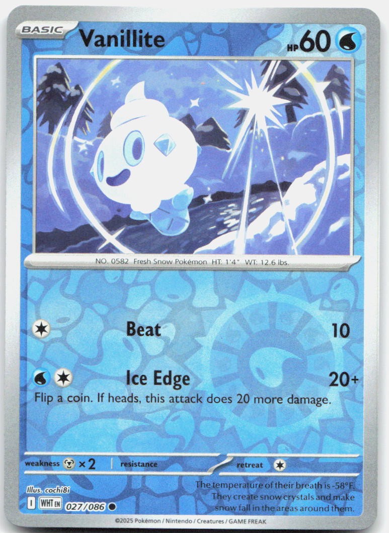 Vanillite Reverse Holo Common SV: White Flare 027/086 NM