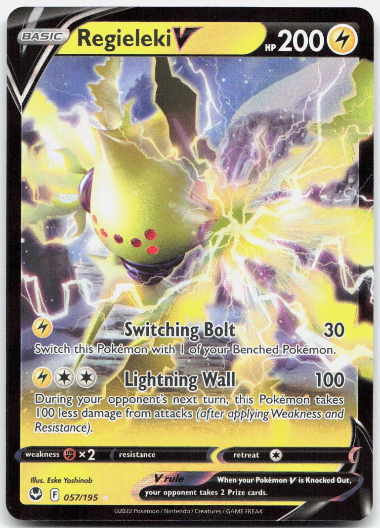 Regieleki V 057/195 Holo V Rare Silver Tempest Pokemon Near Mint