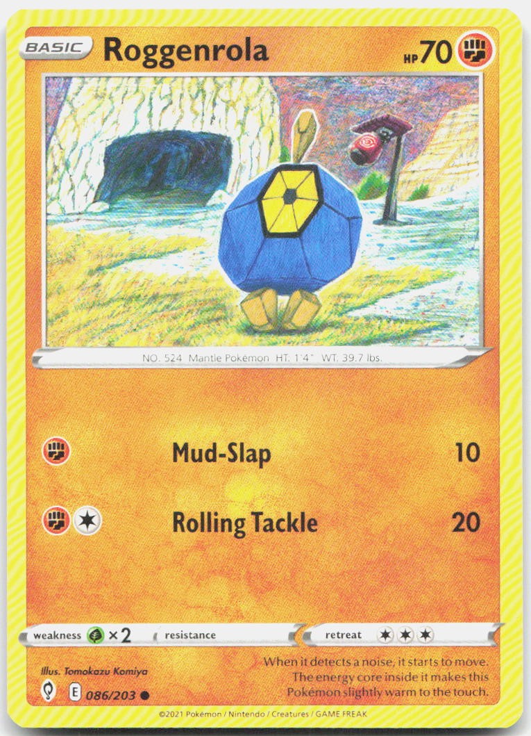 Roggenrola 086/203 Common Evolving Skies Pokemon Near Mint