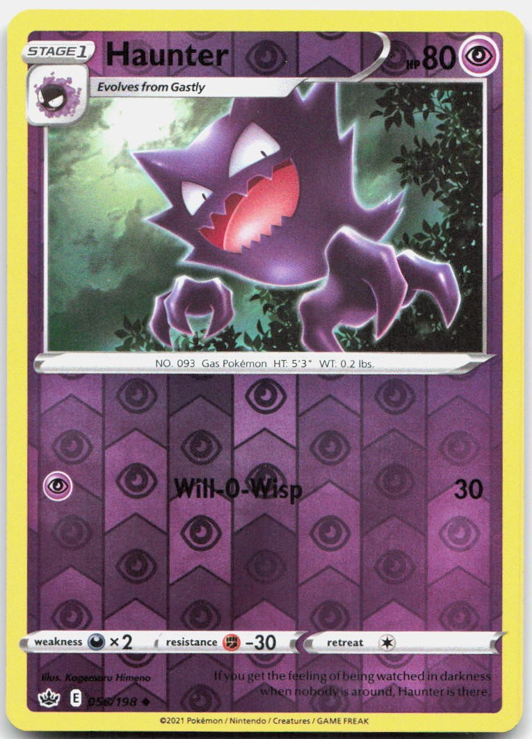 Haunter Reverse Holo Uncommon SWSH06: Chilling Reign 056/198 NM