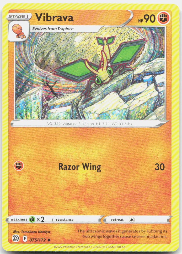 Vibrava 075/172 Uncommon Brilliant Stars Pokemon Near Mint