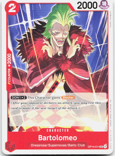 Bartolomeo UC The Azure Sea's Seven Release Event Cards OP14-011 NM