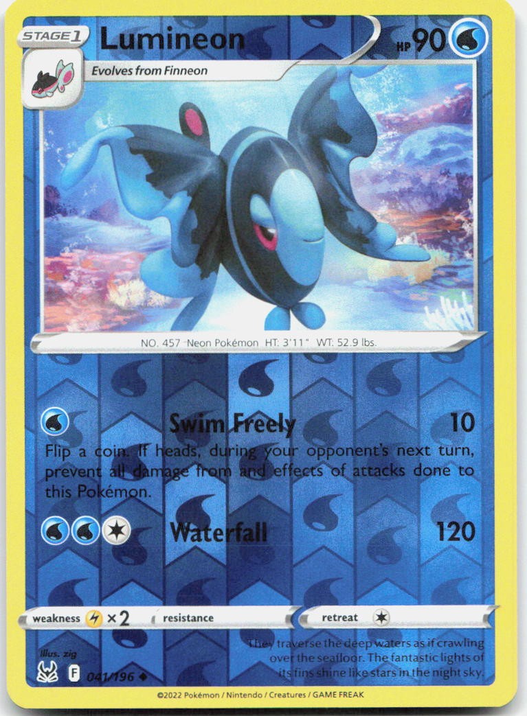 Lumineon Reverse Holo Uncommon SWSH11: Lost Origin 041/196 NM