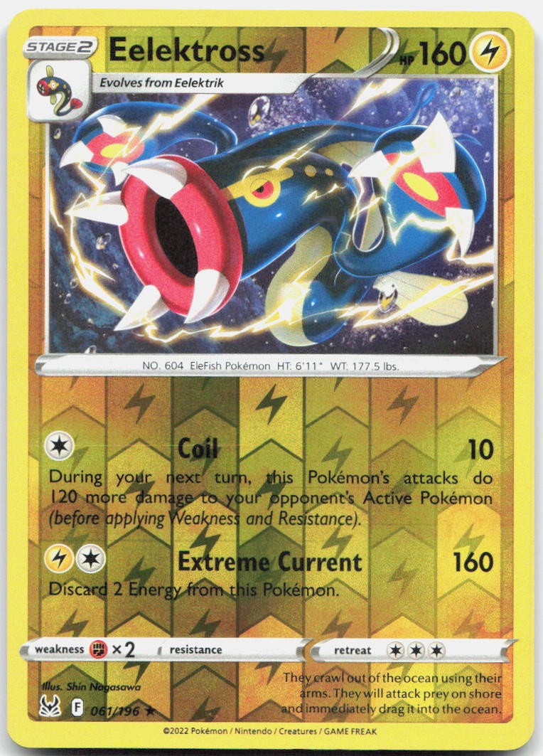 Eelektross Reverse Holo Rare SWSH11: Lost Origin 061/196 NM