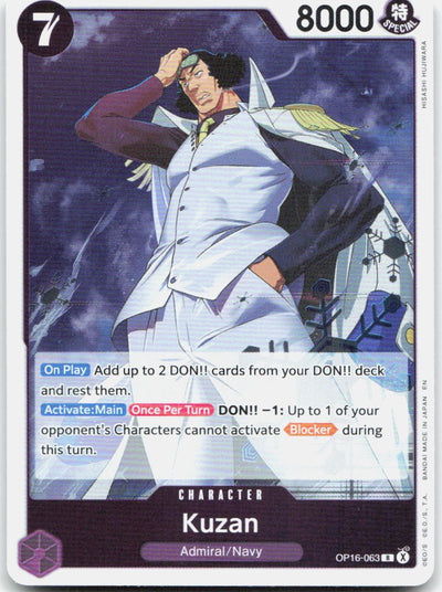 Kuzan OP16-063 Rare The Time of Battle One Piece Foil Near Mint