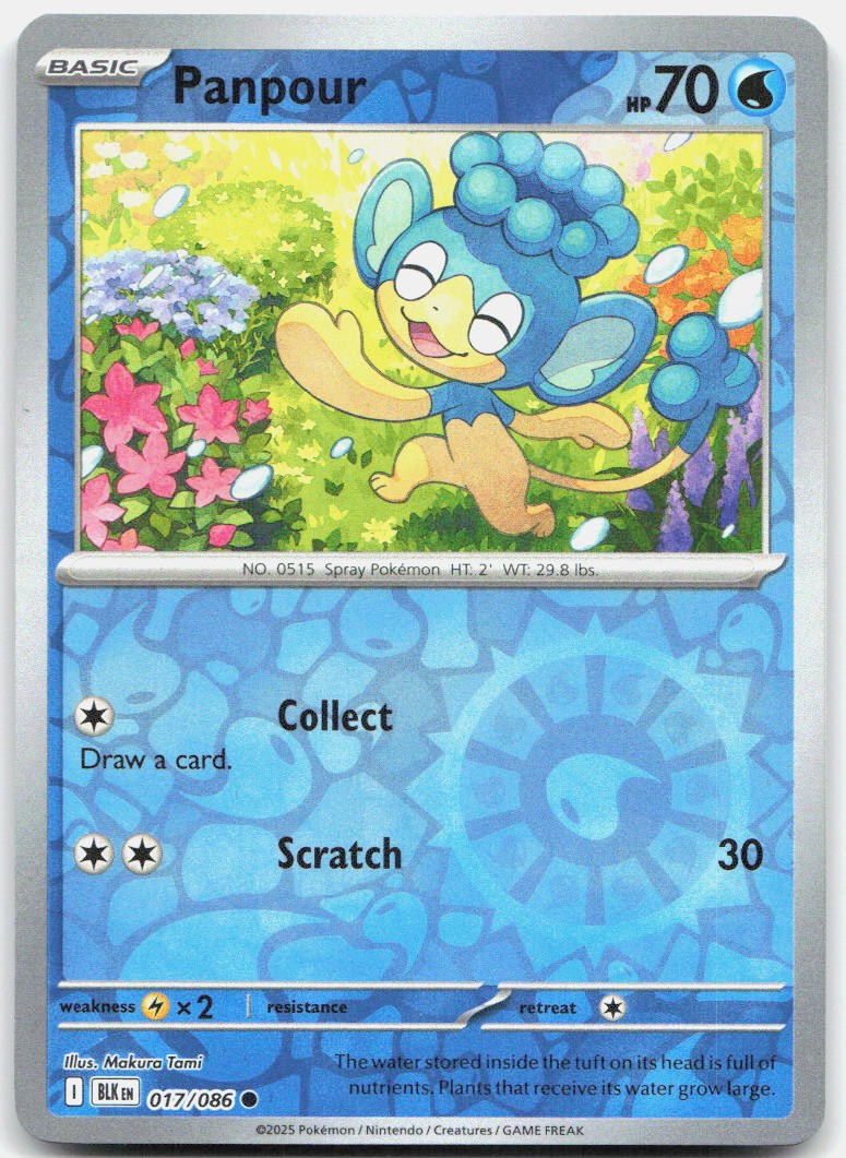 Panpour Reverse Holo Common SV: Black Bolt 017/086 NM