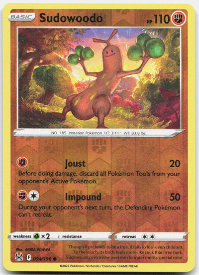 Sudowoodo 094/196 Common Lost Origin Pokemon Reverse Holo Near Mint