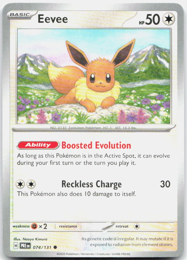 Eevee 074/131 Common Prismatic Evolutions Pokemon Near Mint