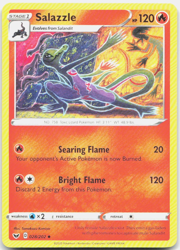Salazzle 028/202 Uncommon Sword & Shield Pokemon Near Mint