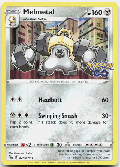 Melmetal 046/078 Holo Rare Pokemon GO Pokemon Near Mint