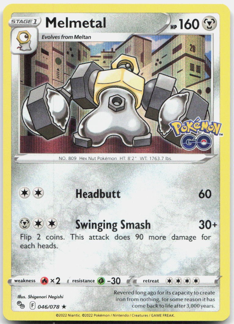 Melmetal 046/078 Holo Rare Pokemon GO Pokemon Near Mint