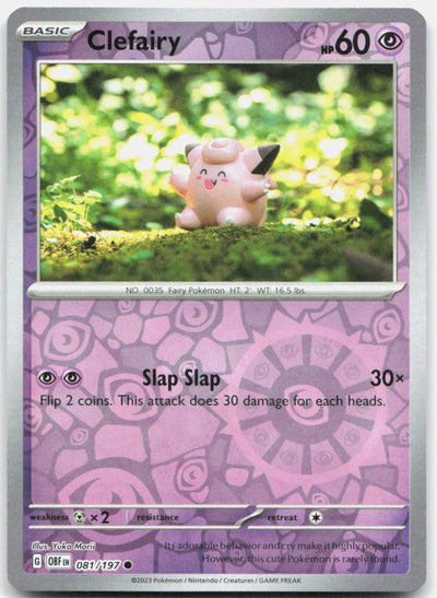 Clefairy 081/197 Common Obsidian Flames Pokemon Reverse Holo Near Mint
