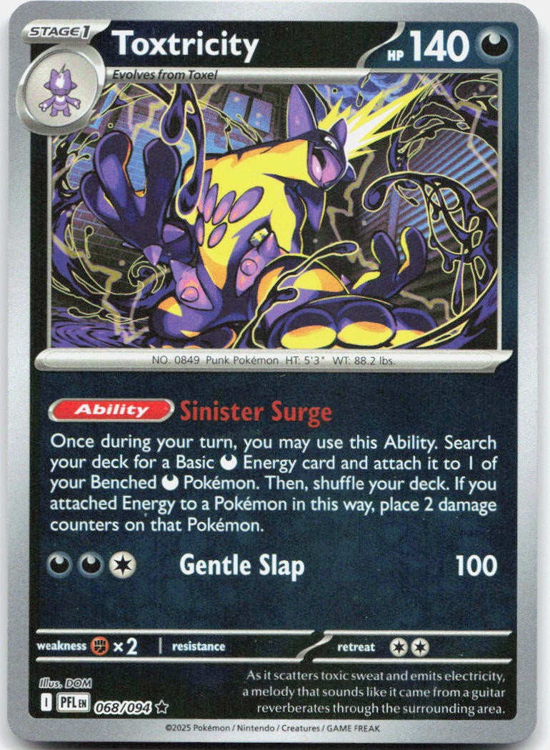 Toxtricity Reverse Holo Rare ME02: Phantasmal Flames 068/094 NM