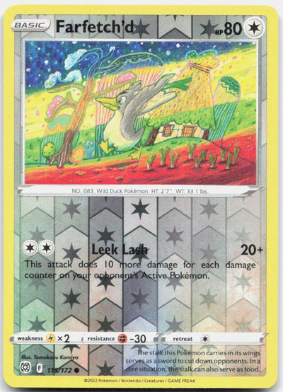 Farfetch'd 115/172 Common Brilliant Stars Pokemon Reverse Holo Near Mint