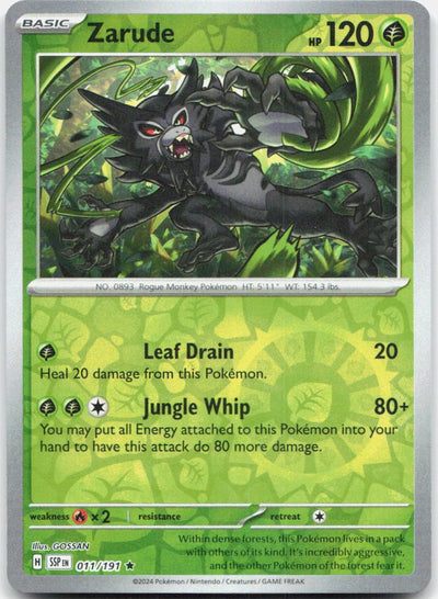 Zarude 011/191 Rare Surging Sparks Pokemon Reverse Holo Near Mint