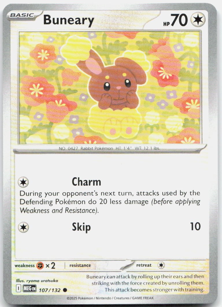 Buneary 107/132 Common Mega Evolution Pokemon Near Mint