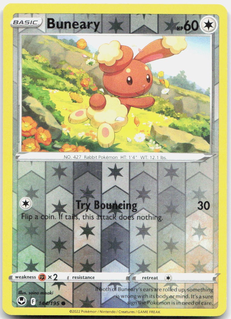 Buneary 144/195 Common Silver Tempest Pokemon Reverse Holo Near Mint