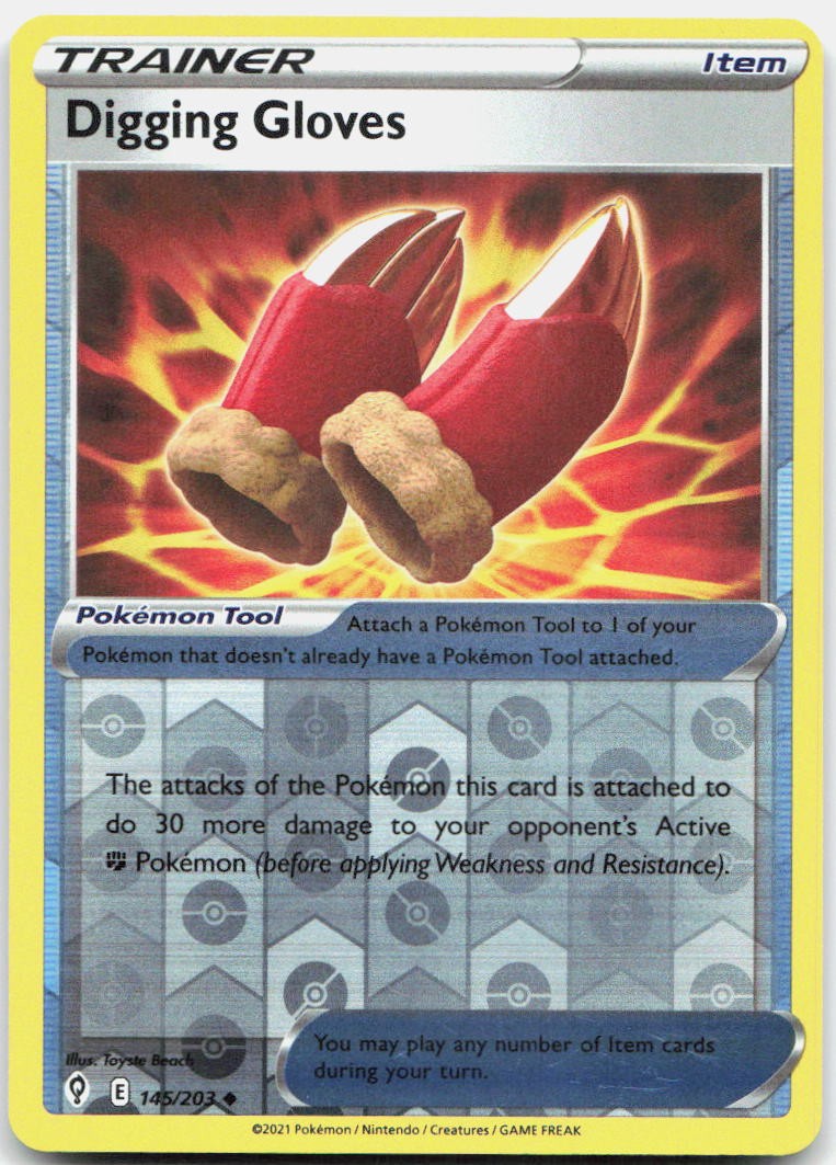Digging Gloves Reverse Holo Uncommon SWSH07: Evolving Skies 145/203 NM