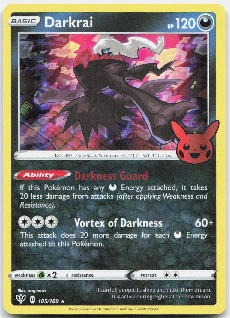 Darkrai 105/189 Holo Promo Trick or Trade BOOster Pokemon Near Mint