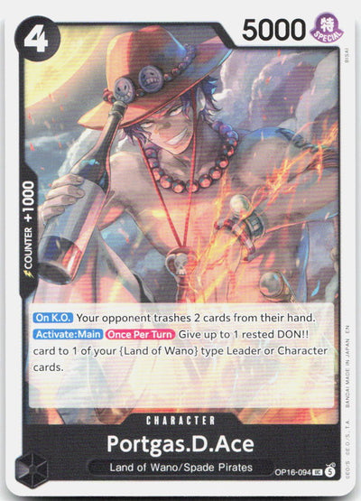 Portgas.D.Ace (094) UC The Time of Battle OP16-094 NM