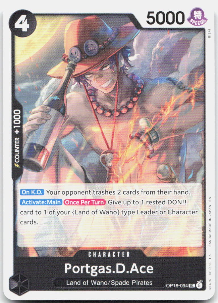 Portgas.D.Ace (094) UC The Time of Battle OP16-094 NM