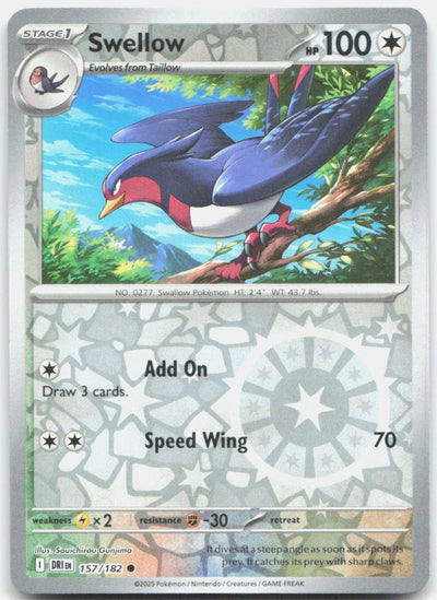 Swellow Reverse Holo Common SV10: Destined Rivals 157/182 NM