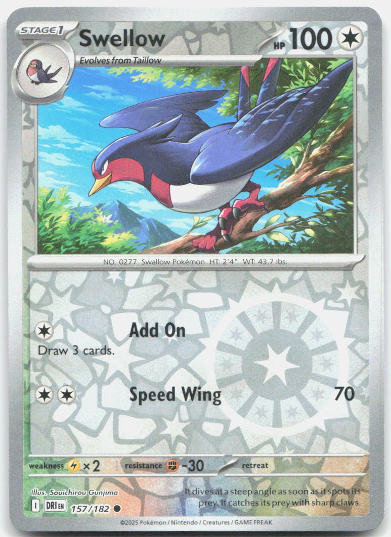 Swellow Reverse Holo Common SV10: Destined Rivals 157/182 NM